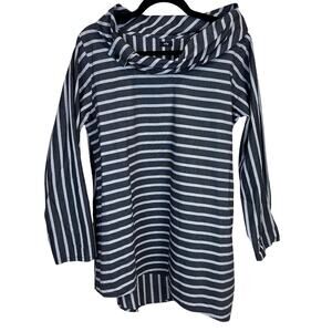Gray White Stripe Top Small